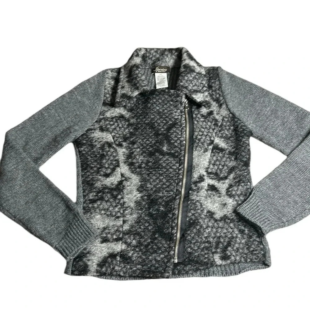 IPERICA, made in Italy, wool,alpaca ..blend ,jacket,ombre,asymmetrical zip, M/L